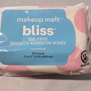Bliss Oil-Free Makeup Remover Wipes - Unscented - INCLUDES 3. THIS IS A 3 PACK